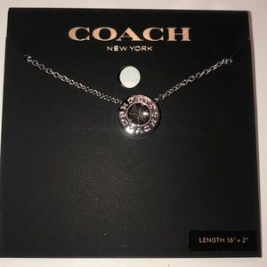 Coach Open Circle Stone Strand Necklace 